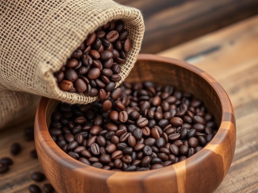 Coffee beans in burlap